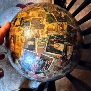Vintage Stamp Collage Art Sphere